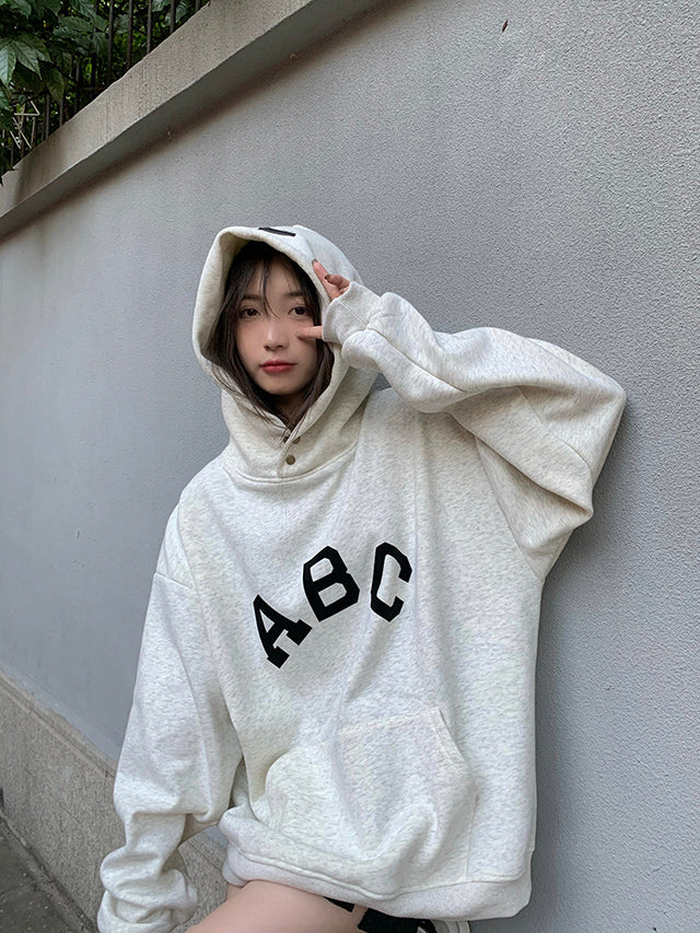 NCT Yangyang Inspired Grey “ABC” Oversized Hoodie