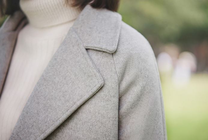 Grey Coat With Plain Inner Lining