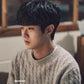 Our Beloved Summer Choi Woong Inspired Grey Knot Pattern Knitted Sweater
