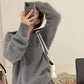 BTS Taehyung Inspired Grey Wide Collar Mink Sweater