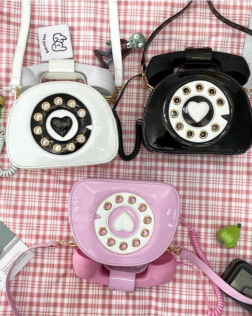 Pink Retro Telephone Sling Bag