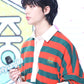 Stray Kids Hyunjin Inspired Orange And Green Striped Cotton Polo Shirt