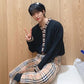Stray Kids Hyunjin Inspired Beige Vintage Check Trousers