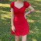 Blackpink Jennie-Inspired Ruffled Sleeve Short Red Dress