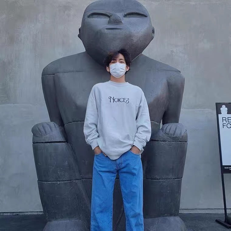 BTS V-Inspired 'NOICE' Sweater in Black – unnielooks