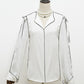 IU Inspired Black Outlined White Silk-Like Shirt