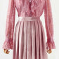 IU Inspired Pink Glittery Velvet Pleated Skirt
