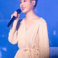 IU Inspired Beige Tie Belted Knitted Cardigan