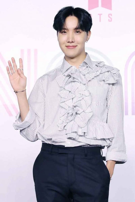 BTS J-Hope Inspired Black Stripe Ruffled Shirt