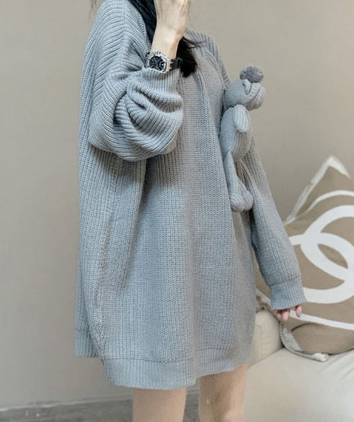 BTS J-Hope Inspired Grey Teddy Bear Sweater