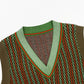 Enhyphen Jake Inspired Green Contrast Patterned Vest
