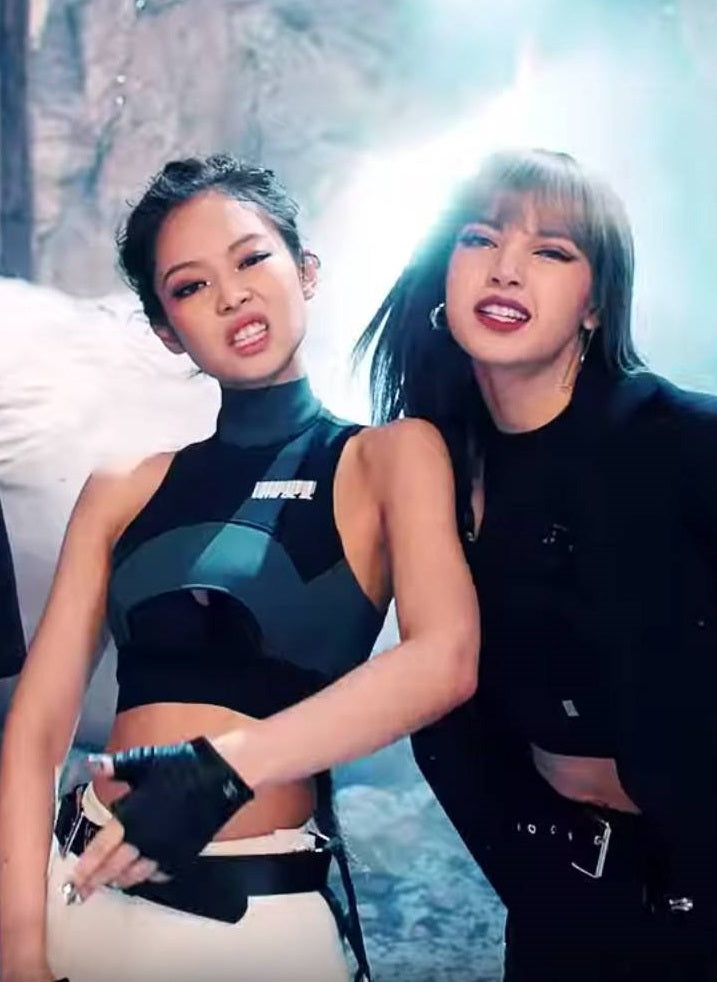 Blackpink Jennie Kill This Love MV Inspired Grey Cut-Out Chest Cropped Top