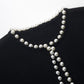 Blackpink Jennie Inspired Black Pearl Embellished Cardigan