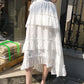 Blackpink Jennie-Inspired White Layered Ruffle Skirt