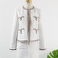 Blackpink Jennie Inspired White Tweed Wool Jacket
