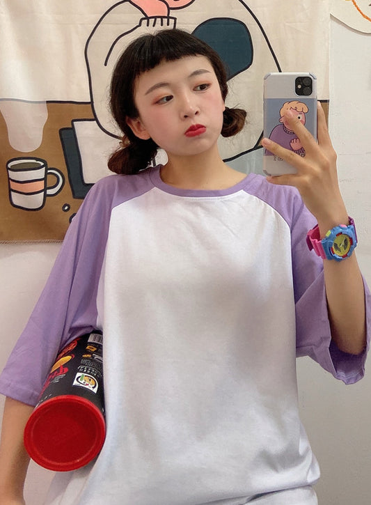 BTS Jimin-Inspired Lilac Sleeves Oversized Sweatshirt