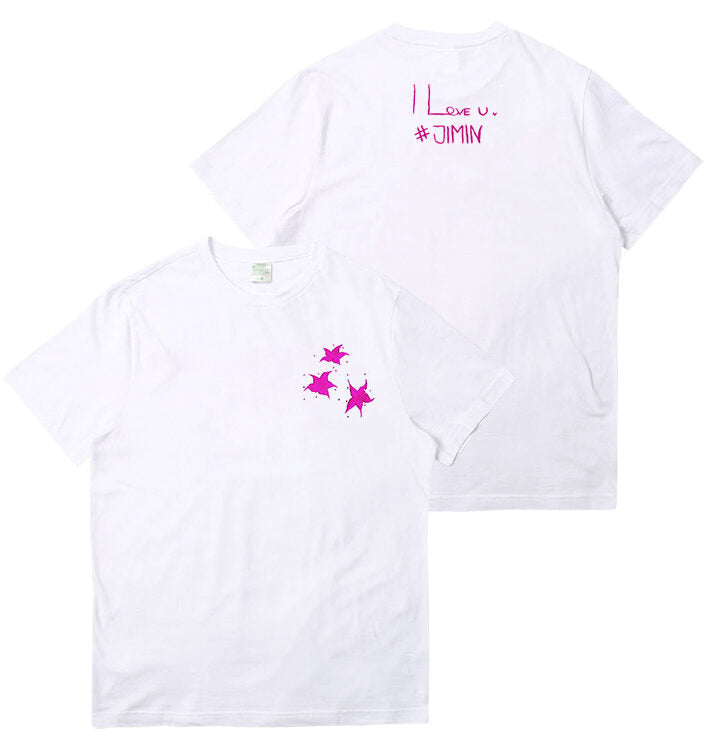 BTS Jimin-Inspired White Graffiti T-Shirt