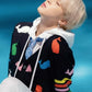 BTS Jimin Inspired Black Cardigan With Colorful Whales