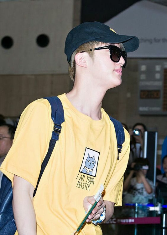 BTS Jin-Inspired Yellow Cat I Am Your Master T-Shirt