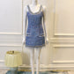 Blackpink Jisoo-Inspired Blue Sleeveless Mini Dress