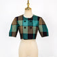 Penthouse Joo Seok Kyung Inspired Blue and Brown Plaid Buttoned Top