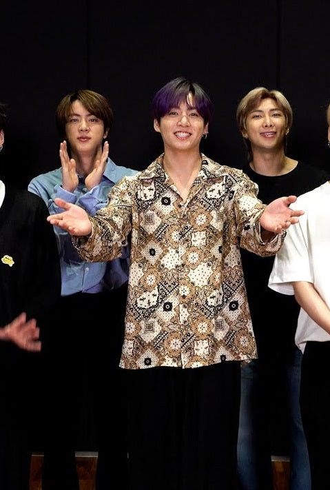 BTS Jungkook-Inspired Oversized Floral Polo