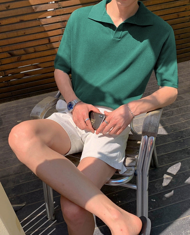 Our Beloved Summer Kim Ji Woong Inspired Dark Green Short Sleeves Polo Shirt