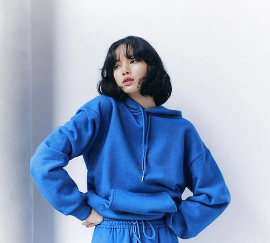 Blackpink Lisa Inspired Fancy Blue Hooded Jacket