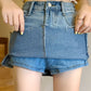 TWICE Tzuyu-Inspired Light Blue Zip-Up Mini Skirt