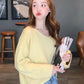 Red Velvet Yeri Inspired Light Yellow V-Neck Sweater