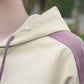 Beige Hoodie With Lilac Outline Designed