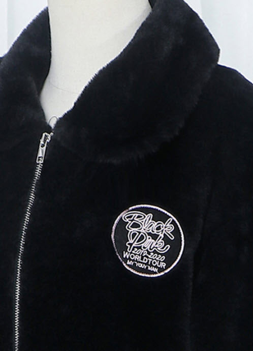Blackpink Lisa Inspired Black Velvet Plush Jacket