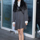 Blackpink Lisa Inspired Grey Knitted Long Sleeve Dress