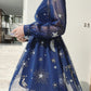 Blackpink Lisa Inspired Navy Blue Starry Sky Dress