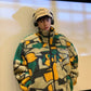 Mamamoo Moonbyul Inspired Yellow Abstract Pattern Fleece Jacket