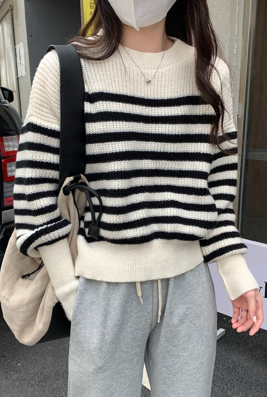 TWICE Nayeon-inspired Black and White Stripe Sweater