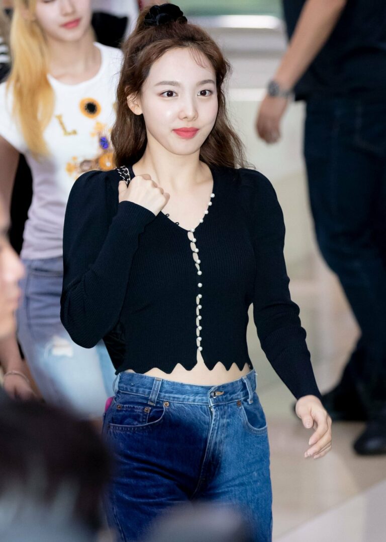 TWICE Nayeon Inspired Black Pearl Buttons Cardigan