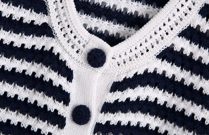 TWICE Nayeon Inspired Stripe Knitted Button Vest