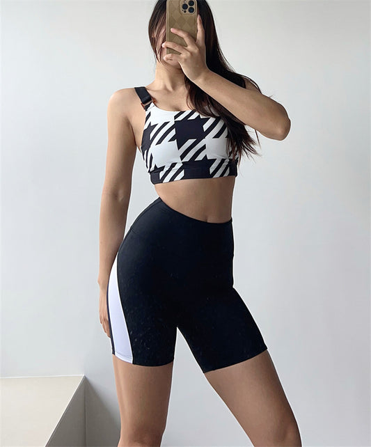 Le Sserafim Chaewon Inspired Bike Shorts Decked with Contrast Side Stripes