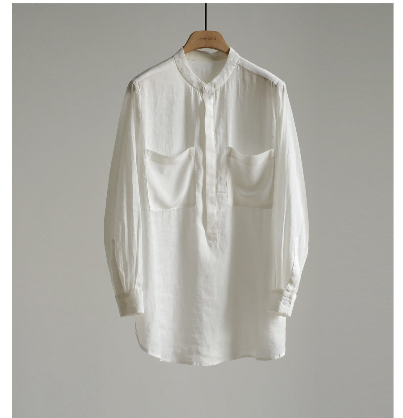 Enhyphen Sunghoon Inspired White Classic Pocket Long-Sleeved
