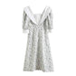Blackpink Jennie Inspired White Floral Square Neck Dress