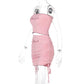 Itzy Yeji Inspired Pink “Babe” Tube And Mini Skirt