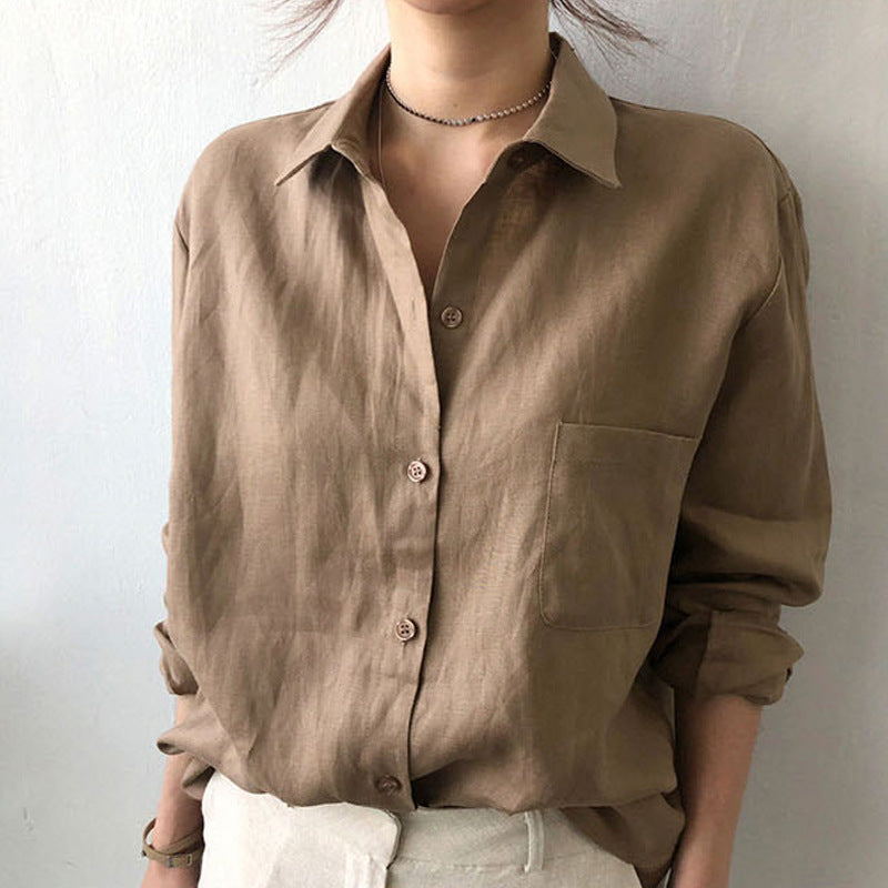 Brown Cotton Chic Polo Top