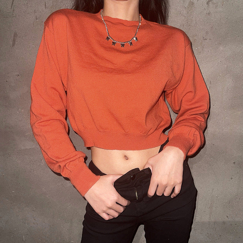Blackpink Rose Inspired Orange Pullover Knitted Sweater