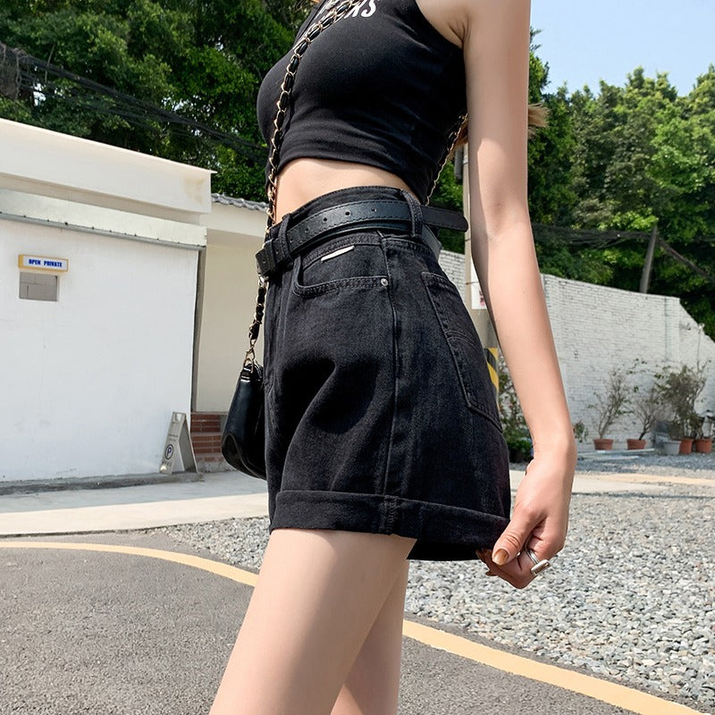 ChungHa Inspired Black Denim Short