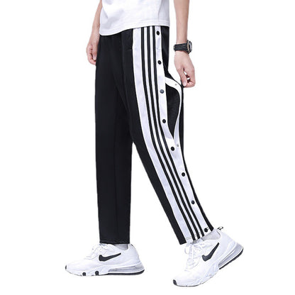 Everglow Sihyeon Inspired Black Stripes Side Button Pants
