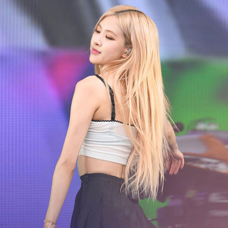 Blackpink Rosé-Inspired White Crop Top With Strap – unnielooks