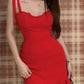 SNSD Tiffany Inspired Red Slim-Fitting Dress Retro Style