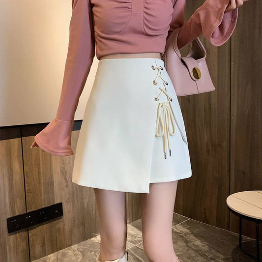 High Waist Skirt With Ribbon Detail