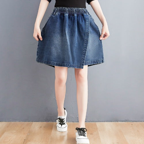 Adjustable Garter Denim Skirt